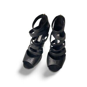 Jimmy Choo Duran Strappy Caged Bootie, Black